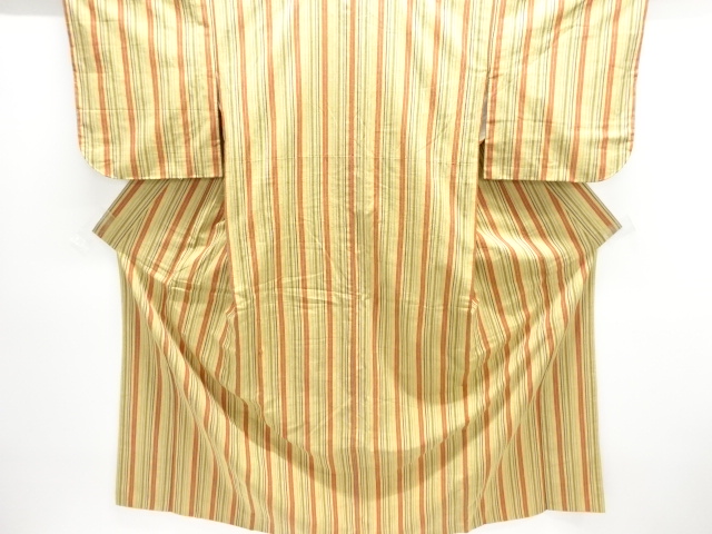 JAPANESE KIMONO / TSUMUGI / COTTON / WOVEN STRIPE
